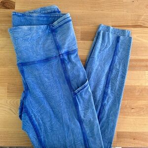 Lululemon fast and free high rise tight 25” ice dye wash